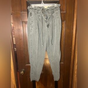 Free People Army Green pants, ankle length.  Cute with heels or sneakers/sandals